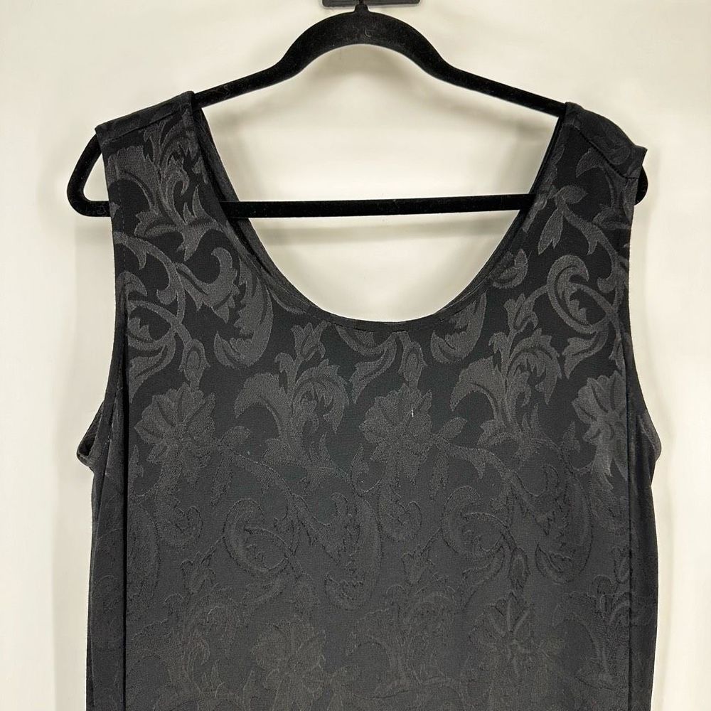 Spencer Alexis Maxi Dress Black Sleeveless Rayon Jacquard Long 1X Black Evening - Picture 3 of 11